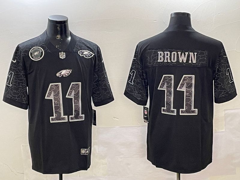 Men Philadelphia Eagles #11 Brown Black 2025 Nike Vapor Limited NFL Jersey style 5